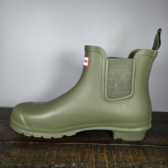 Hunter Original Chelsea Womens Size 11 Rain Boots Short Waterproof Green Matte - Picture 6 of 11
